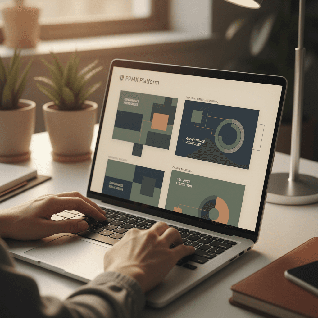 Partner configuring PPMX portfolio governance setup for a client